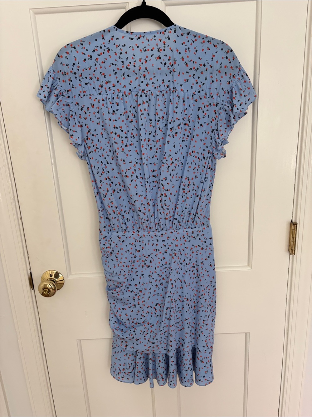Veronica Beard Light Blue Floral Wrap-Style Midi Dress - Picture 6 of 6